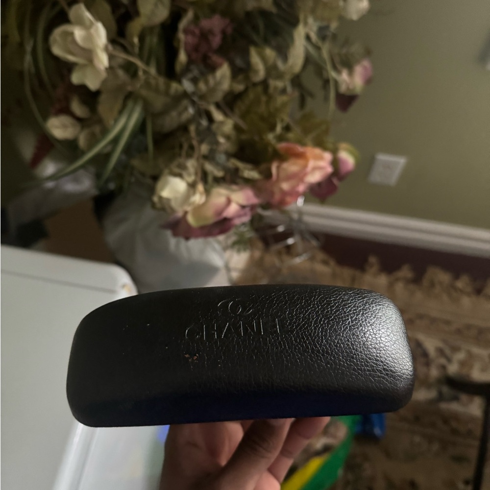 CHANEL Black Leather Eyewear Case